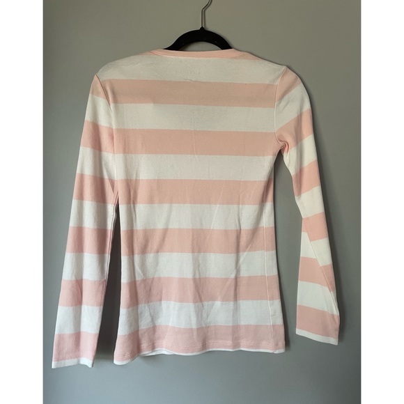 NWT Tommy Hilfiger Pink Striped V Neck Long Sleeve (XS) - Picture 7 of 9